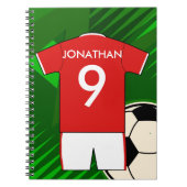 Personalisiert Soccer Jersey Red and White Notizblock (Vorderseite)
