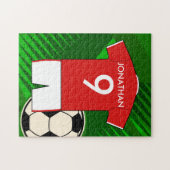 Personalisiert Soccer Jersey Red and White Puzzle (Horizontal)