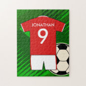 Personalisiert Soccer Jersey Red and White Puzzle (Vertikal)