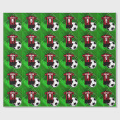 Personalisiert Soccer Jersey Rot und Schwarze Stre Geschenkpapier (Flach)