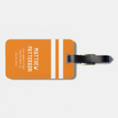 Personalisiert Soccer Mad | Footballer Orange Trav Gepäckanhänger (Rückseite horizontal)