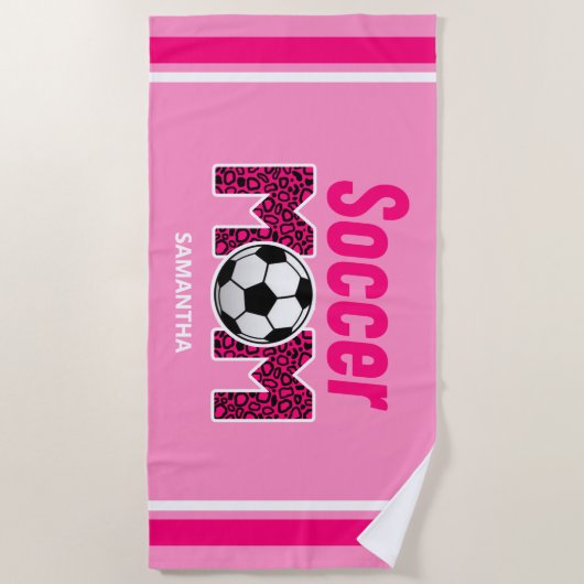 Personalisiert Soccer Mama Individuelle Name Strandtuch (Vorderseite)