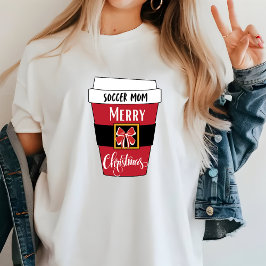 Personalisiert Soccer Mama Weihnachten Kaffee T -  T-Shirt