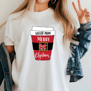 Personalisiert Soccer Mama Weihnachten Kaffee T -  T-Shirt
