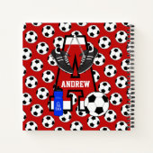 Personalisiert Soccer Monogram Letter A Notizblock (Rückseite)