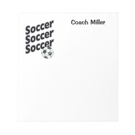 Personalisiert Soccer Notepad Notizblock (Vorderseite)