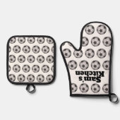 Personalisiert Soccer Ofenhandschuh & Topflappen-Set (Vorderseite)