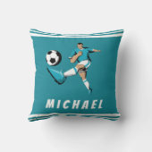 Personalisiert Soccer Player Coole Grafik gestreif Kissen (Rückseite)