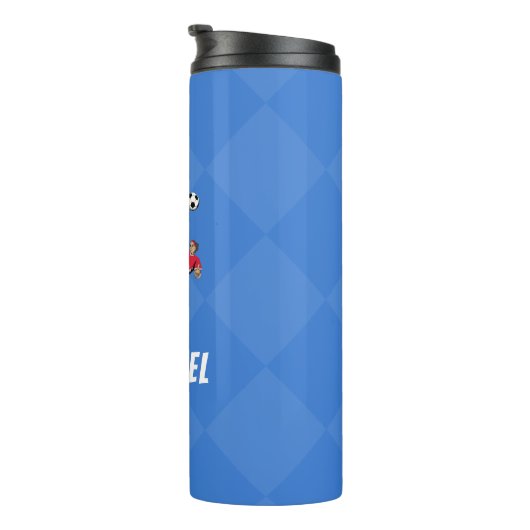 Personalisiert Soccer Player Illustration Cool Boy Thermosbecher (Nach rechts gedreht)