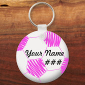 Personalisiert Soccer Schlüsselanhänger Rosa (Vorderseite)