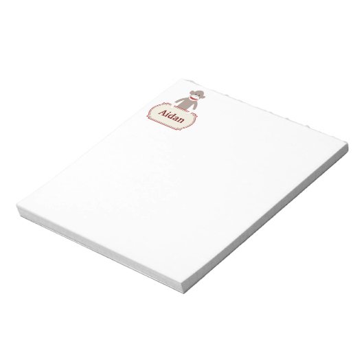 Personalisiert Sock Monkey Memo Notepad Notizblock (Rotiert)