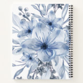 Personalisiert Soft Classic Blue Floral Journal Notizblock (Rückseite)