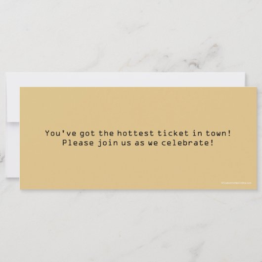 Personalisiert Soft Gold Custom Birthday Ticket Einladung (Rückseite)