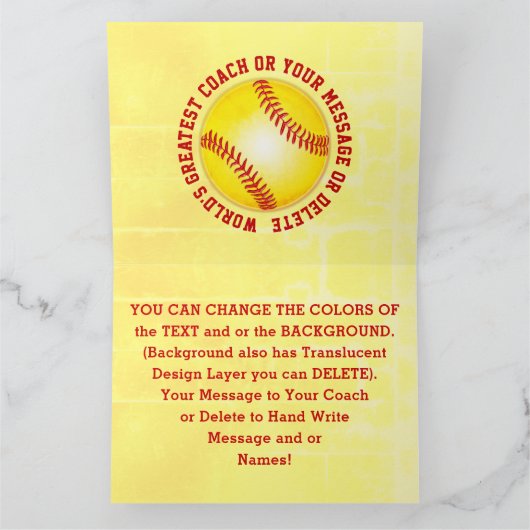 PERSONALISIERT, Softball Dankeschön, Karten, 3 Grö Karte (Innenseite)