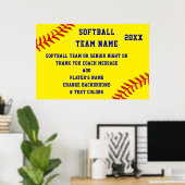 Personalisiert, Softball-Plakate, Softball Senior Poster (Heimbüro)