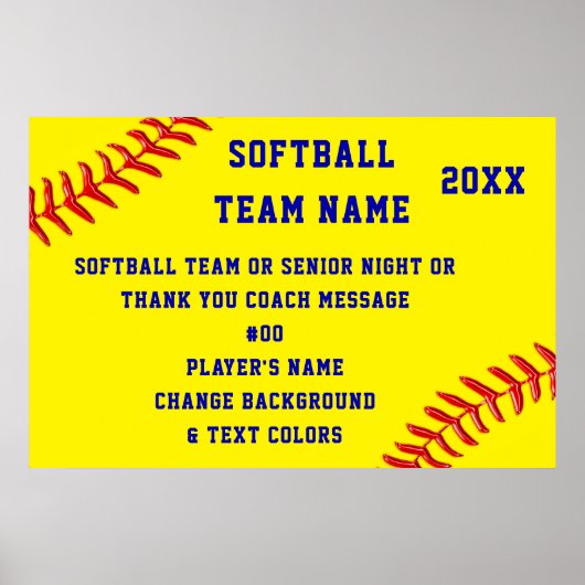 Personalisiert, Softball-Plakate, Softball Senior Poster (Vorne)