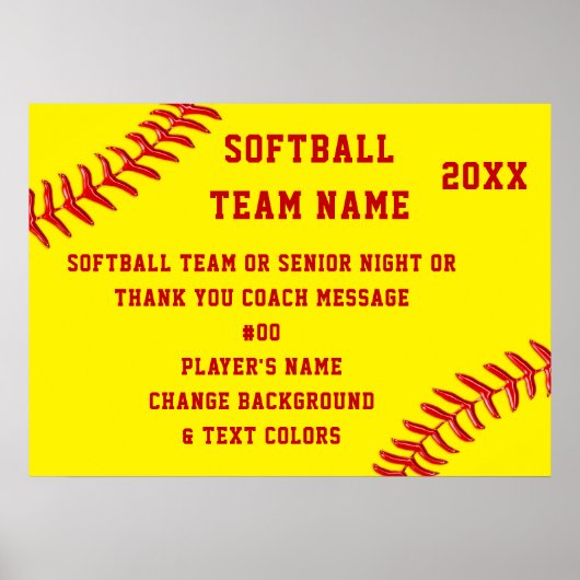 Personalisiert, Softball Senior Night Poster, Team Poster (Vorne)