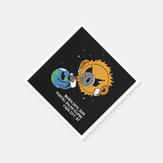 Personalisiert Solar Eclipse 2025 FotoTram Serviette (Ecke)