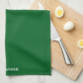 Personalisiert Solid Green Schlicht Solid White Sc Geschirrtuch (Viertel Falte)