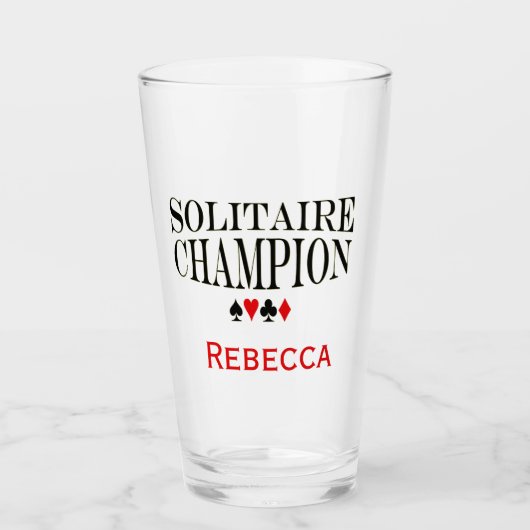 Personalisiert Solitaire Champion Glas (Vorderseite)