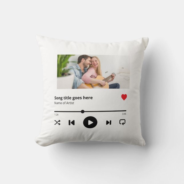 Personalisiert Song Album Foto Music Lover Kissen (Vorderseite)