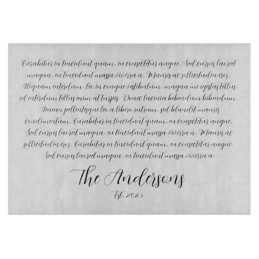 Personalisiert Song Texte Glasfaserkarte Schneidebrett (Vorderseite)