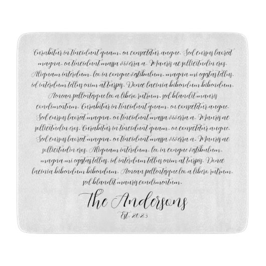 Personalisiert Song Texte Glasfaserkarte Schneidebrett (Vorderseite)