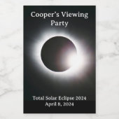 Personalisiert Sonnenfinsternis insgesamt 2024 Weinetikett (Einzelnes Label)