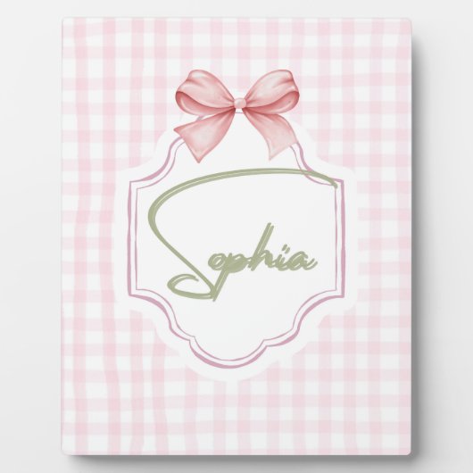 Personalisiert Sophia Baby Girl Kinderzimmer Bow&G Fotoplatte (Vorderseite)