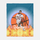 Personalisiert Space Basketball Player Foto Fleecedecke (Vorderseite)