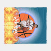 Personalisiert Space Basketball Player Foto Fleecedecke (Vorderseite (Horizontal))