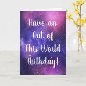 Personalisiert Space Sky Lila & Magenta Geburtstag Karte (Gelbe Blume)