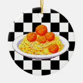 Personalisiert Spaghetti Pun Weihnachten Keramik Ornament (Vorne)
