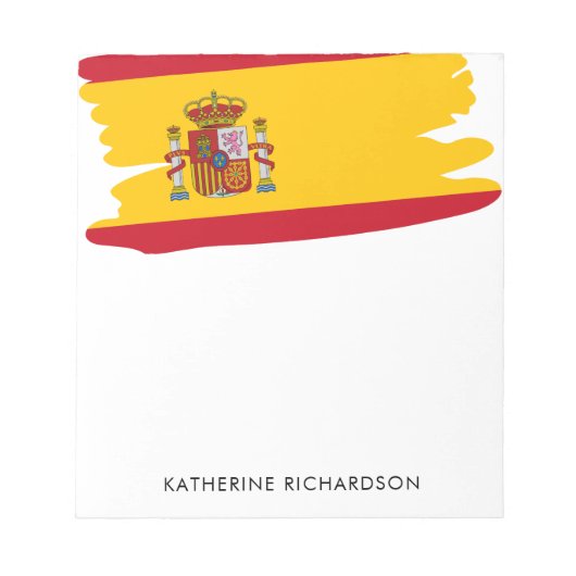 Personalisiert Spanien - Patriotische Flagge Notizblock (Vorderseite)