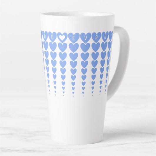 Personalisiert, Spaß am besten Vater je Blue Heart Milchtasse (Rechte Ecke)