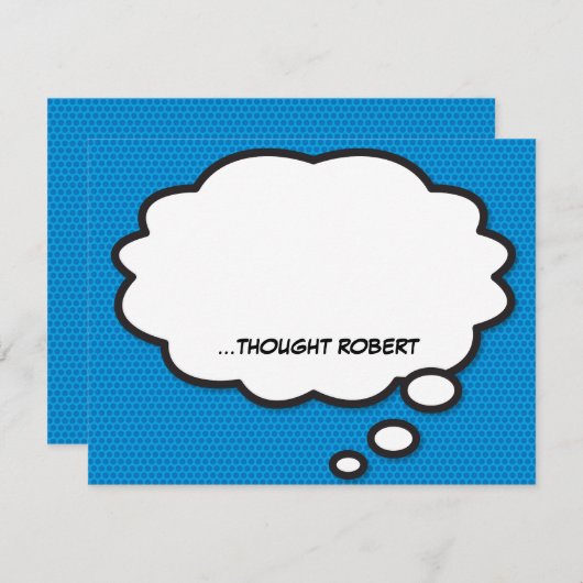 Personalisiert Spaß Comic Buch Think Bubble Mitteilungskarte (Vorne/Hinten)