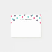 Personalisiert Spaß Indigo Pink Aquamarin Confetti Post-it Klebezettel (Vorderseite)