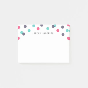 Personalisiert Spaß Indigo Pink Aquamarin Confetti Post-it Klebezettel