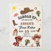 Personalisiert Spaß Kawaii Cowboy Kids's Geburtsta Einladung (Vorne/Hinten)