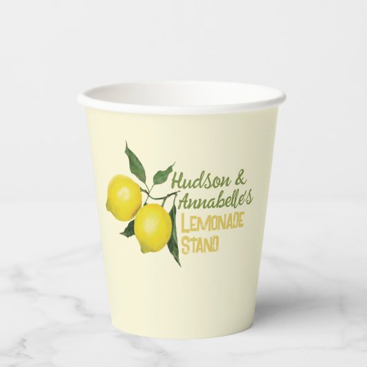 Personalisiert Spaß Kinder Lemonade Stand Pappbecher (Vorderseite)