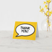 Personalisiert Spaß Moderne Sprechblase Danke Karte (Gelbe Blume)