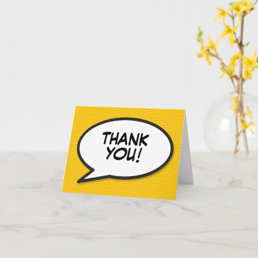 Personalisiert Spaß Moderne Sprechblase Danke Karte (Gelbe Blume)