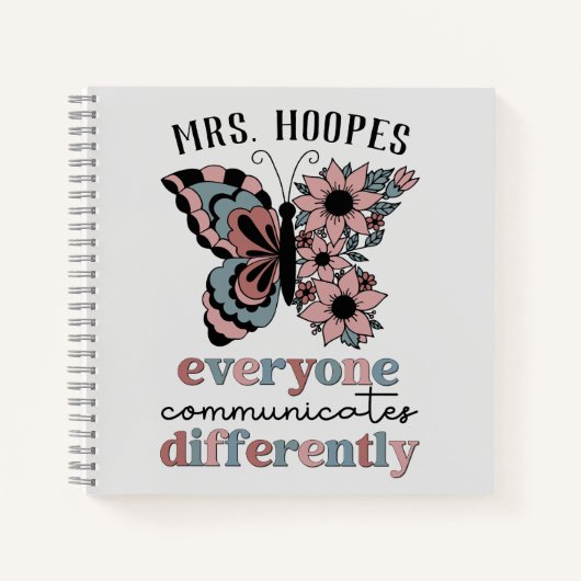 Personalisiert-Speech-Pathologe Butterfly Notizblock (Vorderseite)