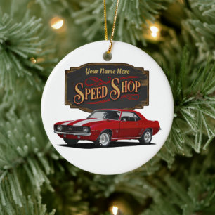 Personalisiert Speed Shop Keramik Ornament