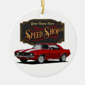 Personalisiert Speed Shop Keramik Ornament (Vorne)