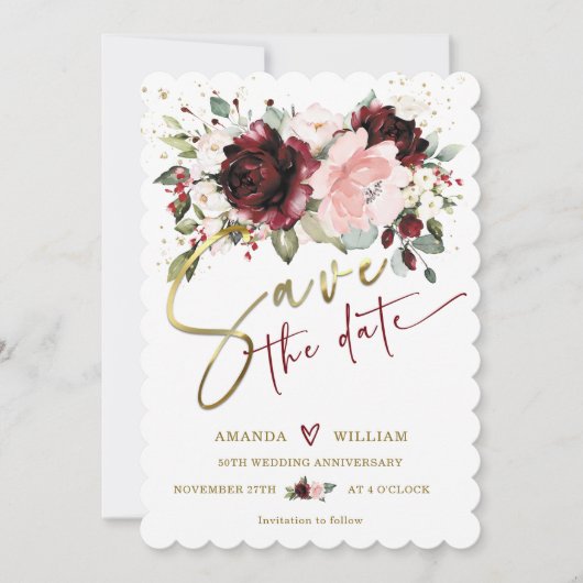 Personalisiert Speichern Sie die Datumskarten für Einladung (Vorderseite)