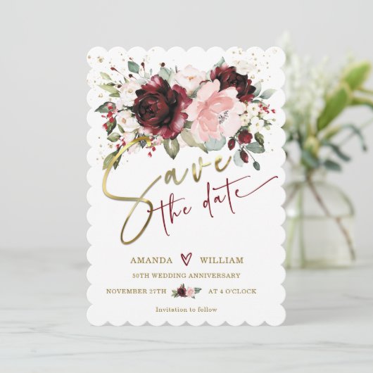 Personalisiert Speichern Sie die Datumskarten für Einladung (Stehend Vorderseite)