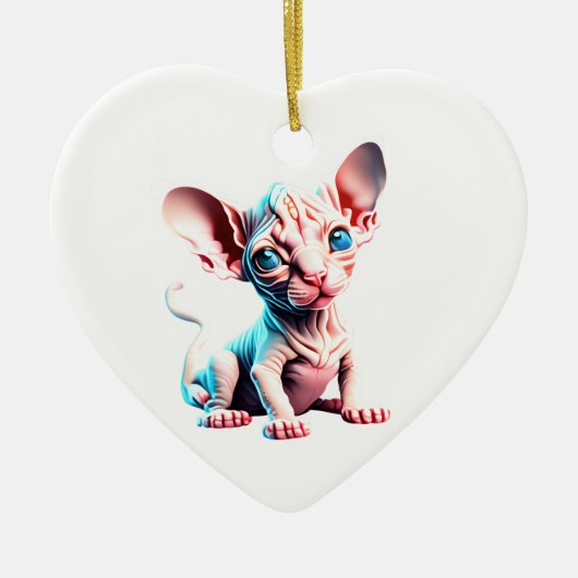 Personalisiert Sphynx Kitten Keramik Ornament (Vorne)