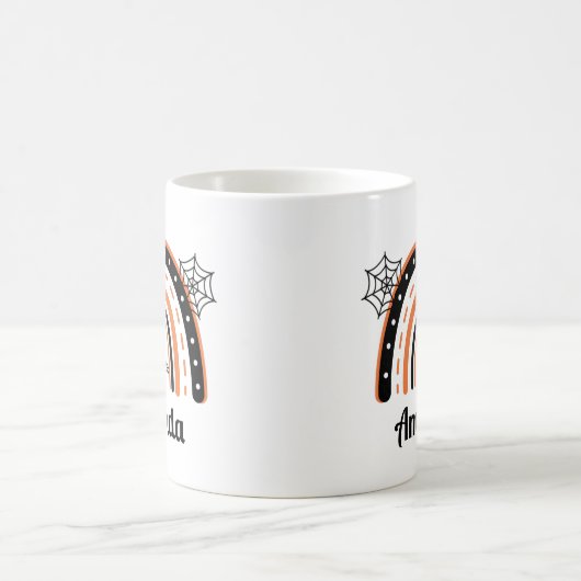 Personalisiert Spider Rainbow Halloween Kaffeetasse (Mittel)