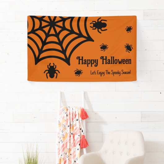 Personalisiert Spiderweb Halloween Banner (Insitu)